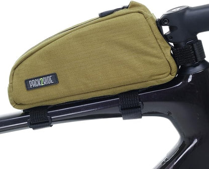 Toprock Frame Bag - Water Resistant, Durable Cordura Fabric & Bicycle Daily Essentials Holder - Top Tube, Frame Storage, Bikepacking for Road, Gravel Cycling - Coyote (1 L)