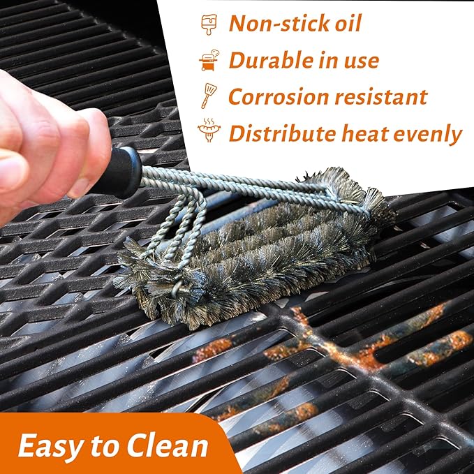 Cast Iron Cooking Grates for Pit Boss 1000 Series Austin XL Rancher Grill Grid for Traeger Pro 34 Wood Pellet Smoker Replacement Parts Ceramic Coated BBQ Grilling Rack