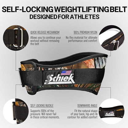 Schiek Sports Model 2004 Nylon 4 3/4" Weight Lifting Belt - Black