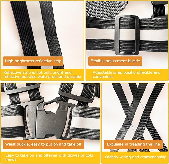 Reflective Safety Vest 2pcs - High Visibility Vest Adjustable Straps for Outdoor Jogging, Cycling,Walking,Workers