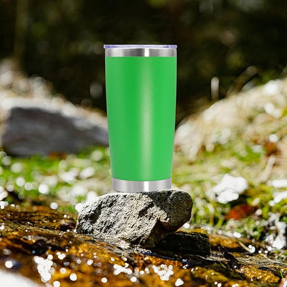 20oz Tumbler Bulk Stainless Steel Tumbler Cup with Lid Vacuum Insulated Double Wall Travel Mug, Durable Powder Coated Travel Coffee Tumbler Mug for Hot & Cold Drinks, Green,12 Pack