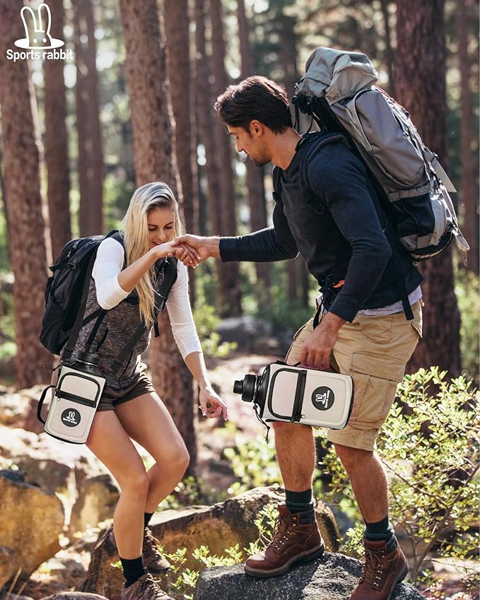 Sports rabbit Universal Water Bottle Holder – Durable Oxford & Neoprene Hybrid Design Compatible with Stanley 30/40oz Handled & 64/87oz Straight Tumblers, Adjustable Strap for Gym, Travel, Outdoors