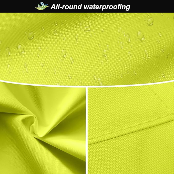 High Visibility Rain Coat, High Vis Rain Suit for Men, Waterproof Rain Jacket with Hood, Class 3 Lightweight Hi Vis Rain Gear for Outdoor Activities& Safety Work, Men Women, Yellow T, S-M