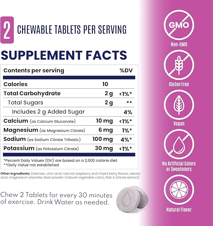 SaltStick Electrolyte FastChews - 120 Mixed Berry Chewable Tablets - Salt Tablets for Running and Hydration, Electrolyte Chews - 120 Count