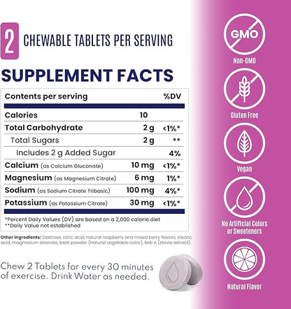 SaltStick Electrolyte FastChews - 120 Mixed Berry Chewable Tablets - Salt Tablets for Running and Hydration, Electrolyte Chews - 120 Count