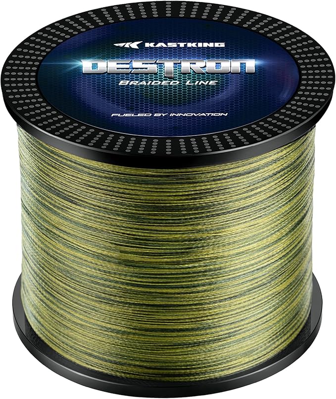 KastKing Destron Braided Fishing Line, Highly Abrasion Resistant, Improved Knot Strength, Ultra-Thin Diameter Superline, Zero Stretch & Memory, CFT “Color Fast Technology”, 75% Thinner Than Mono