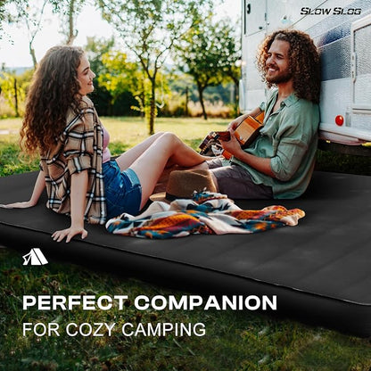 Self-Inflating Sleeping Pad with Portable Electric Air Pump, 4in Thick Memory Foam Camping Mattress for Tent Cot & Car Travel, Fast Inflate & Deflate Camping Pad