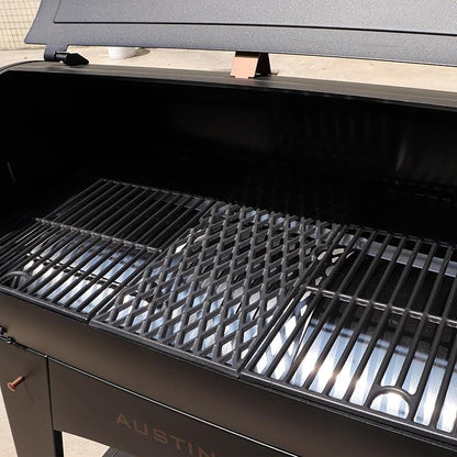 Cast Iron Cooking Grates for Pit Boss 1000 Series Austin XL Rancher Grill Grid for Traeger Pro 34 Wood Pellet Smoker Replacement Parts Ceramic Coated BBQ Grilling Rack