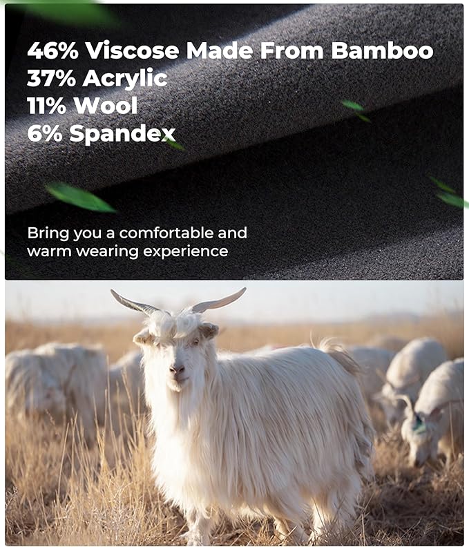 Men's Heavyweight Thermal Underwear Long Johns Bottom with Soft Wool Lining, Stretch Comfortable Base Layer for Cold Weather