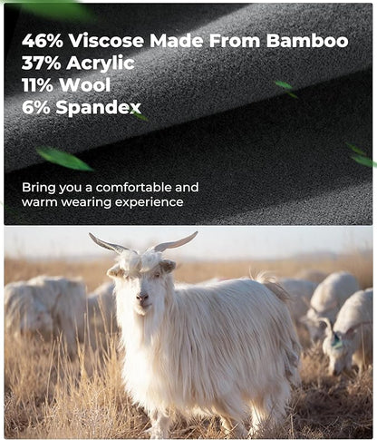 Men's Heavyweight Thermal Underwear Long Johns Bottom with Soft Wool Lining, Stretch Comfortable Base Layer for Cold Weather