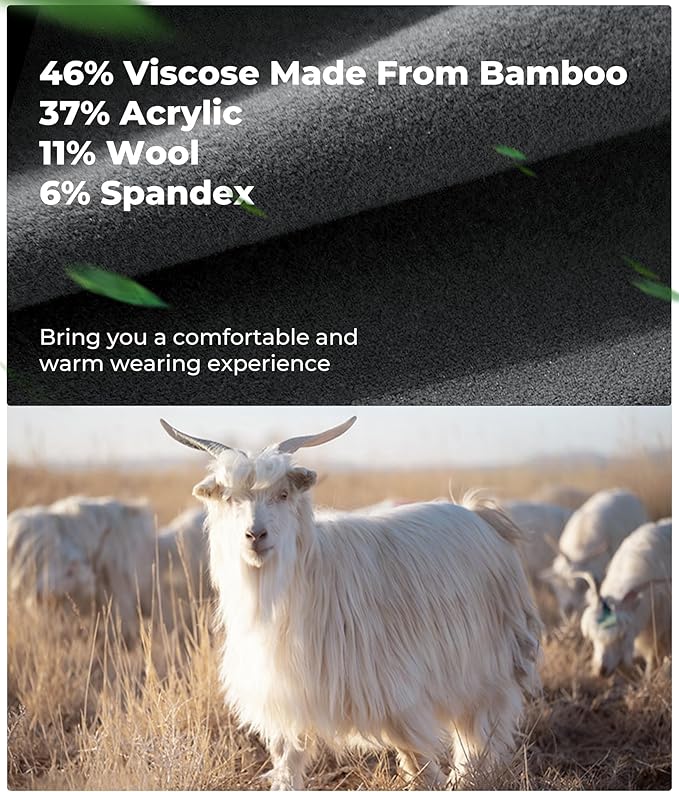 Men's Heavyweight Thermal Underwear Long Johns Bottom with Soft Wool Lining, Stretch Comfortable Base Layer for Cold Weather