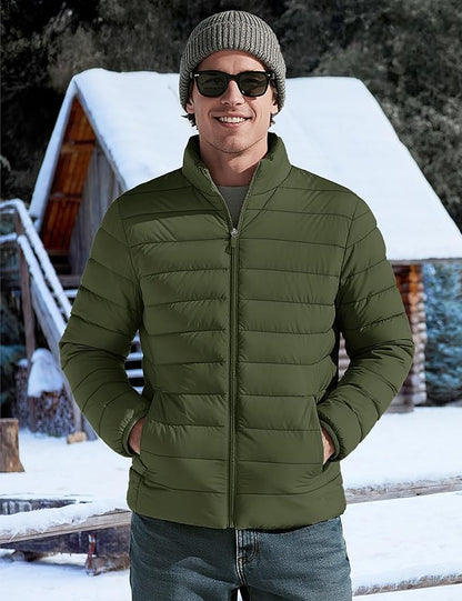 TACVASEN Men's Lightweight Puffer Jacket Winter Quilted Puffy Jackets Warm Water-Resistant Windproof Insulated Coats