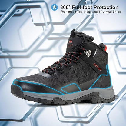 Men's Waterproof Hiking Boots Lightweight Breathable All-Terrain Outdoor Ankle Boots Trekking Hiking Shoes