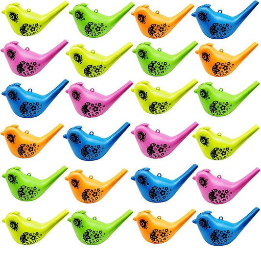 24 Pcs Bird Water Whistle Party Whistles for Kids Novelty Water Warblers Bird Whistle Toy Musical Instrument Toy for Party Favors,Birthday Gift, Party Gifts