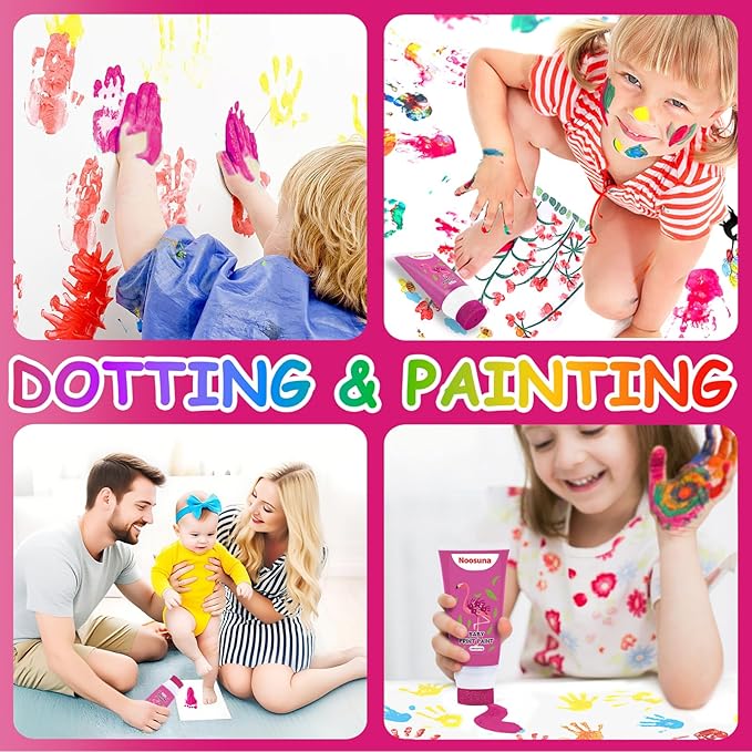 Baby Hand and Footprint Kit with Sponge Head, Baby Ink Hand and Footprint Kit, 1.69 fl oz Non-Toxic and Washable, Paw Print Kit for Dogs Suitable for Babies and Pets, Newborn Memento, Pink