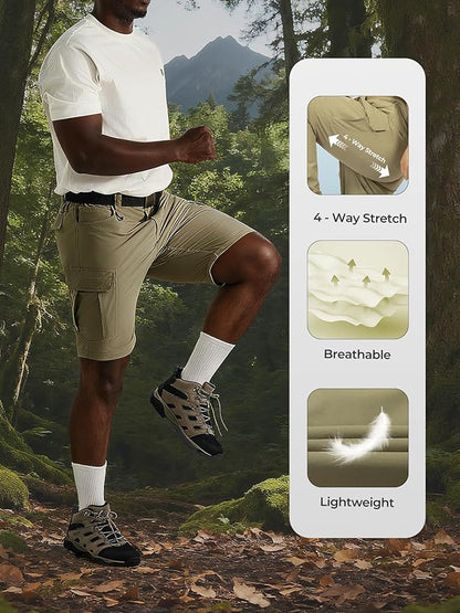 Men's Convertible Hiking Pants Waterproof Quick Dry Zip-Off Lightweight Tactical Multi-Pocket Outdoor Fishing Safari Trousers