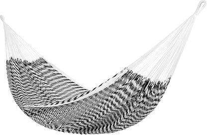 LazyDaze Hammocks Handwoven Outdoor Double Rope Mayan Hammock Bed, Tree Hammocks with Stand for Outside Patio Indoor Bedroom, hamacas para adultos, Navy