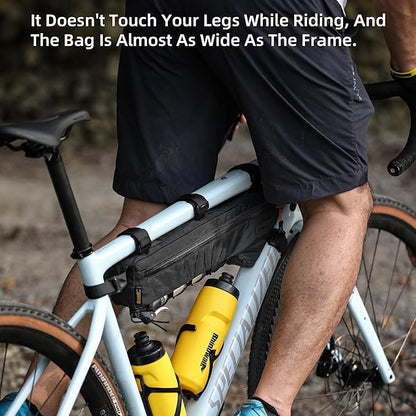 Bicycle Frame Bag Bike Triangle Bag Waterproof Bike Bag 2.4L with Dual Side Mesh Pockets for MTB Road Bike Cycling Commuting and Outdoor Adventures