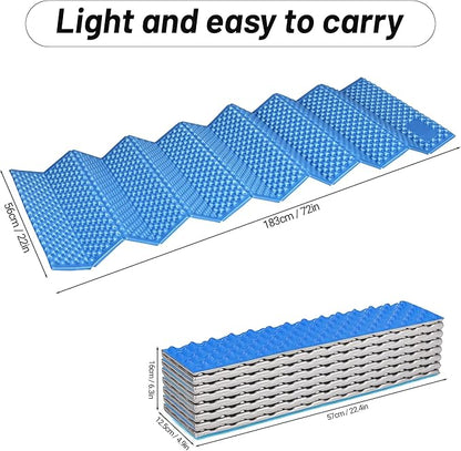 Foam Sleeping Pad for Camping Lightweight Outdoor Folding Mat Closed Cell Foam Pad Portable Waterproof Sleeping Mat for Hiking Backpacking Aluminum XPE Camping Accessories 0+