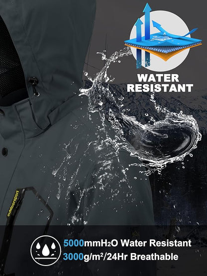 MAGCOMSEN Men's Lightweight Windbreaker Rain Jacket Raincoat with Detachable Hood for Hiking Fishing Activewear