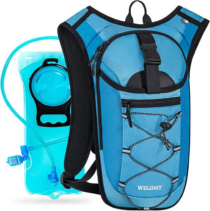 Hydration Backpack with 2L Water Bladder, Lightweight Hydro Pack for Cycling, Running, Hiking, Climbing