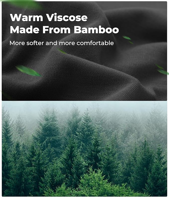 Men's Lightweight Thermal Underwear Bottoms Fleece Lined Long Johns for Men Base Layer Pants for Cold Weather