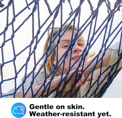 14ft Cotton Rope Hammocks for 2 Person (Blue, Queen)