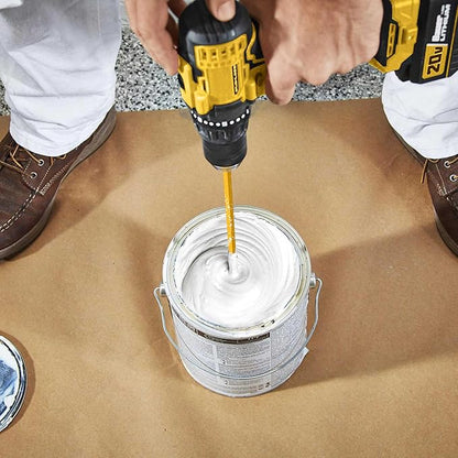 Paint and Mud Mixer, Paint Stirrer for Drill in 1 to 5 Gallon Bucket, Suitable for all Standard Drill Bits, Hex Head Anti-slip, Easy Clean, Painting and Plastering Mixer Stirrer Tool (Yellow)