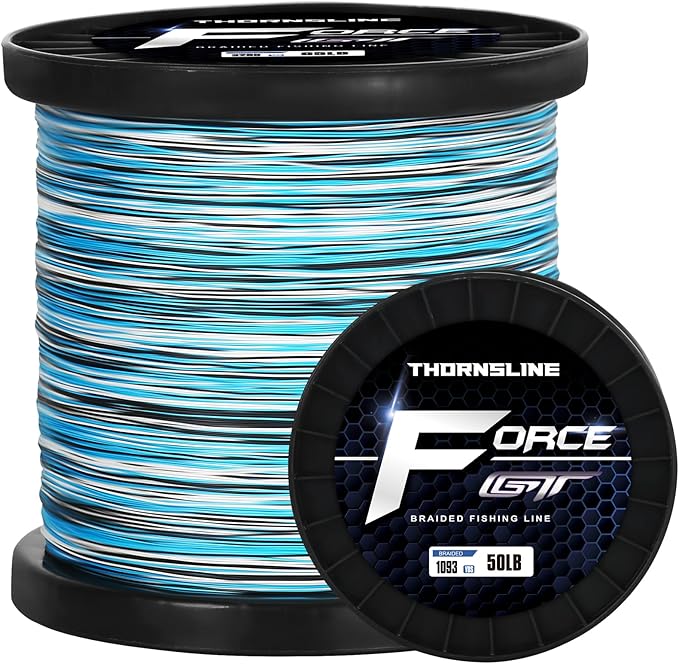 ThonrsLine Force Braided Fishing Line - Incredible Abrasion Resistant Braided Lines for Saltwater or Freshwater - Camo Design Braid for Extra Visibility