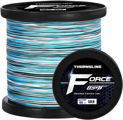ThonrsLine Force Braided Fishing Line - Incredible Abrasion Resistant Braided Lines for Saltwater or Freshwater - Camo Design Braid for Extra Visibility