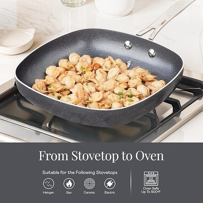 Granitestone 20 Pc Ceramic Cookware Set Nonstick, Complete Pots and Pans Set Non Stick for Kitchen with Bakeware, Cooking Utensils & Steamer, Non Toxic Made Without PFOA PFOS, Oven & Dishwasher Safe