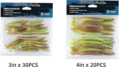 RUNCL Swimbaits Paddle 10/20/30/40PCS, 5/4/3/2 Inchs Paddle Tail, Soft Lure for Trout Crappie Bass, Durable Plastic Bait Swimmer for Saltwater/Freshwater, Fishing Lover's Gift