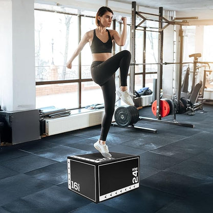 BalanceFrom 3-in-1 Foam Plyometric Jump Box for Home Gym with Multiple Height Options – Versatile Plyo with Non-Slip Surface for Strength, HIIT, Step-Ups, and Agility Training