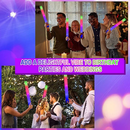 Taotuo Glow Stick Bulk 108PCS Led Foam Glow Sticks,Glow in The Dark Party Supplies with 3 Flashing Modes,Light up Foam Sticks for Wedding,Halloween, Christmas, Concerts, Birthday