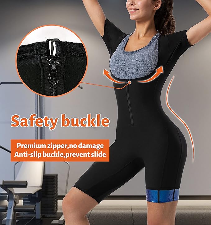Women Sauna Suit Sweat Shirt Slimming Vest Hot Top Jumpsuit Shapewear