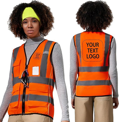 A-SAFETY High Visibility Reflective Safety Vest Customize Logo (XS-8XL)