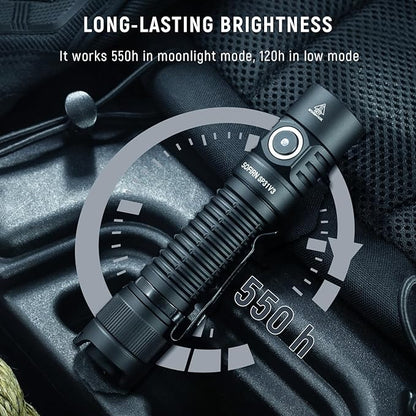 Sofirn SP31 V3.0 Tactical Flashlight Rechargeable, 2000 High Lumen Pocket Flashlight with Powerful LED, Dual Switches and Battery for EDC, Home, Emergency, Heavy Duty, IP68 Waterproof / Compact Built