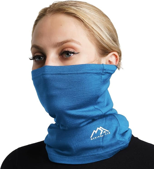 Merino.tech Merino Wool Ski Neck Gaiter - Face Mask Neck Warmer for Men & Women
