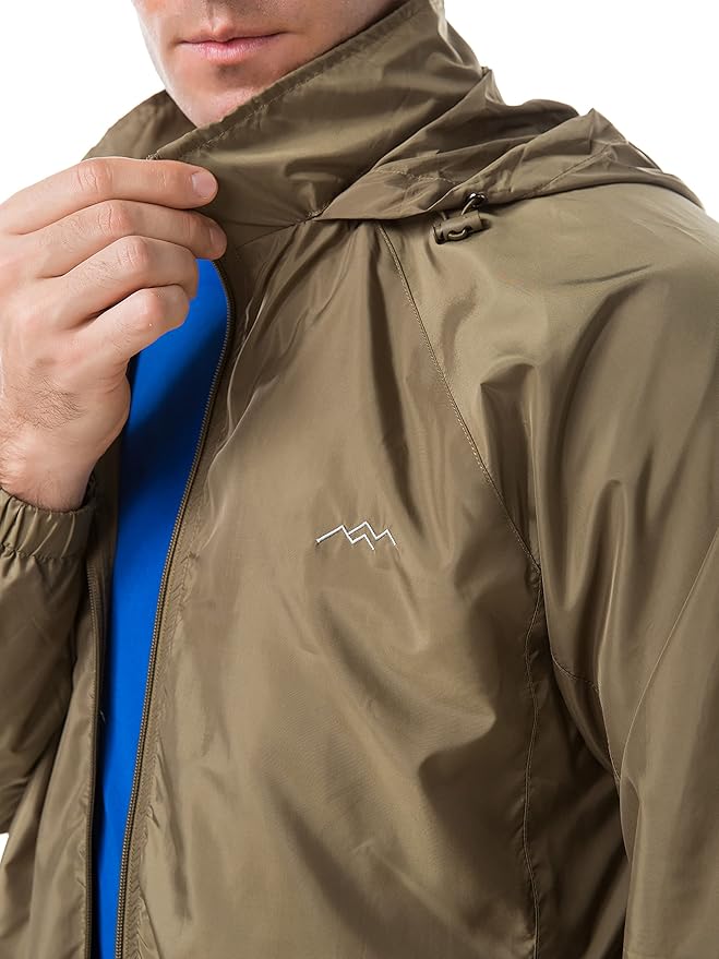 TRAILSIDE SUPPLY CO. Mens Windbreaker Jackets Lightweight Packable Jacket,Windproof and Dustproof