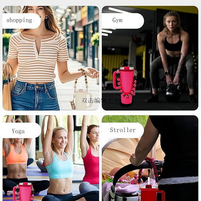 Outman Cup Accessories Set Water Bottle Holder Sling,Siliocne Straw Cover,Lipstick Holder Fits Most 16-40oz Water Bottles Compatible with Stanley Cup