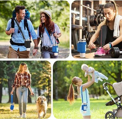 All Day Quencher Carry All for Stanley 40/30 oz Tumbler, Crossbody Bag with Phone Holder & Strap, Water Bottle Carrier Bag