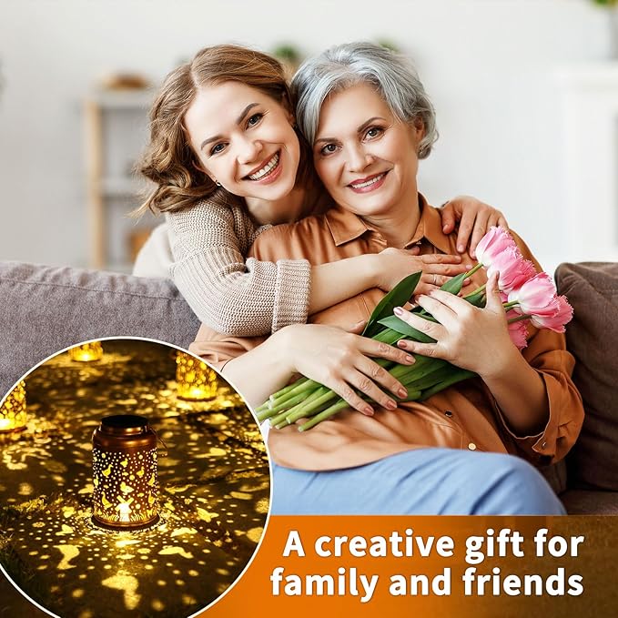 2Pack Duck Solar Lanterns Outdoor Waterproof Hanging Solar Lights Duck Gifts for Women Mom Metal Lantern Decoration Outside LED Light for Garden, Yard, Patio, Backyard, Porch, Pathway, Lawn, Landscape