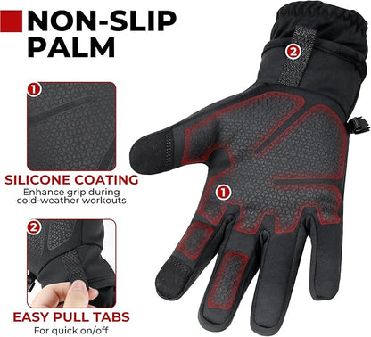 HANDLANDY Winter Gloves for Men & Women, Insulated Waterproof for Cold Weather, Thermal Glove for Cycling, Ski, Riding, Driving, Biking, Running
