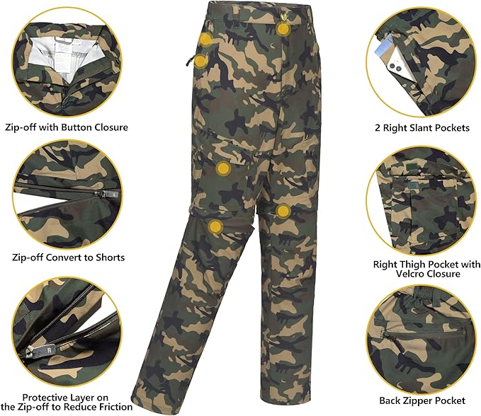 Little Donkey Andy Men's Outdoor Sports Two Section Trousers Mountaineering Hiking Hiking