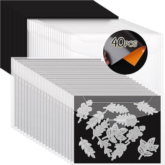 40 PCS Stamp and Die Storage Bag and Rubber Magnetic Sheets, Die Storage Set for Storage Die Cutting, DIY Scrapbooking