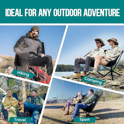 Adjustable Portable Camping Chair RiseLite Lightweight Compact Folding Chair for Adults, Collapsible Camp Chairs That Folds Up Small, Easy Carry for Travel, Outdoor, Sports, Backpacking, Hiking