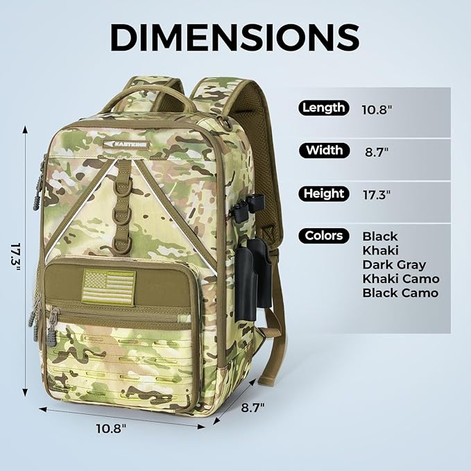 KastKing KarryAll KastMate Fishing Tackle Backpack,Water-Resistant Tackle Bag With 2 Rod Holders,Fishing Gear and Equipment With Large Gear Storage,Khaki Camo