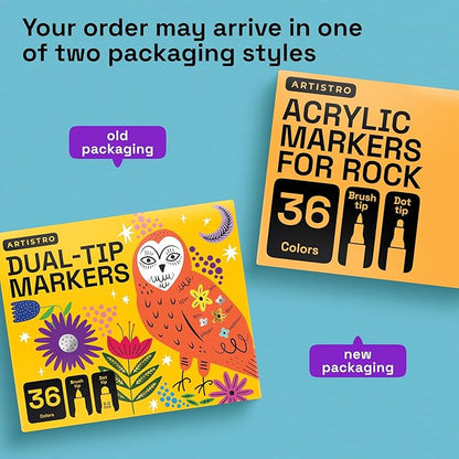 ARTISTRO Rock Acrylic Paint Markers - Rock Painting Kit for Arts & Crafts - Dual Tip Acrylic Paint Pens