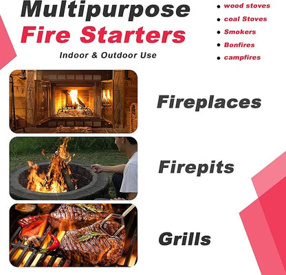 Stanbroil 108 pcs Fire Starters, Natural Charcoal Fire Starters Super Fast Lighting Perfect for Barbecue Grills, Smokers, Wood Stove, Campfires and Outdoor Fireplaces