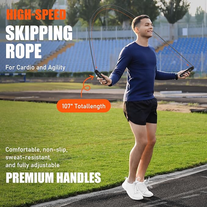 Agility Speed Training Equipment Set, Football Practise Set with 20ft Agility Ladder, 12 Cones, 4 Adjustable Hurdles, Jump Rope, Parachute, for Basketball, Soccer, Football, Kids, Youth, Adults